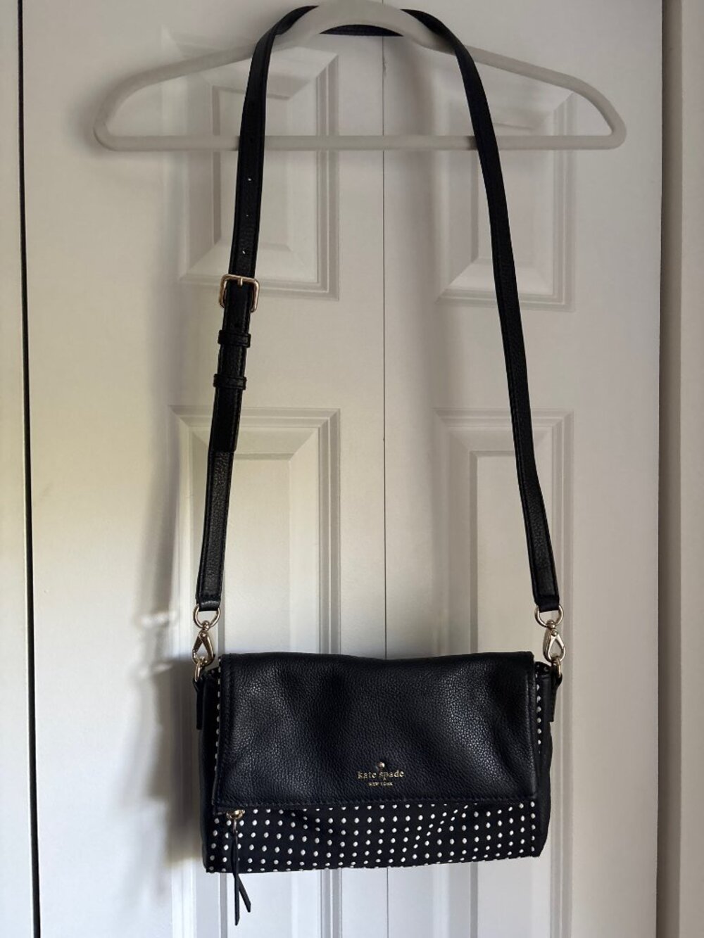 Kate Spade New York Mixed Media Polka Dot Crossbody Bag